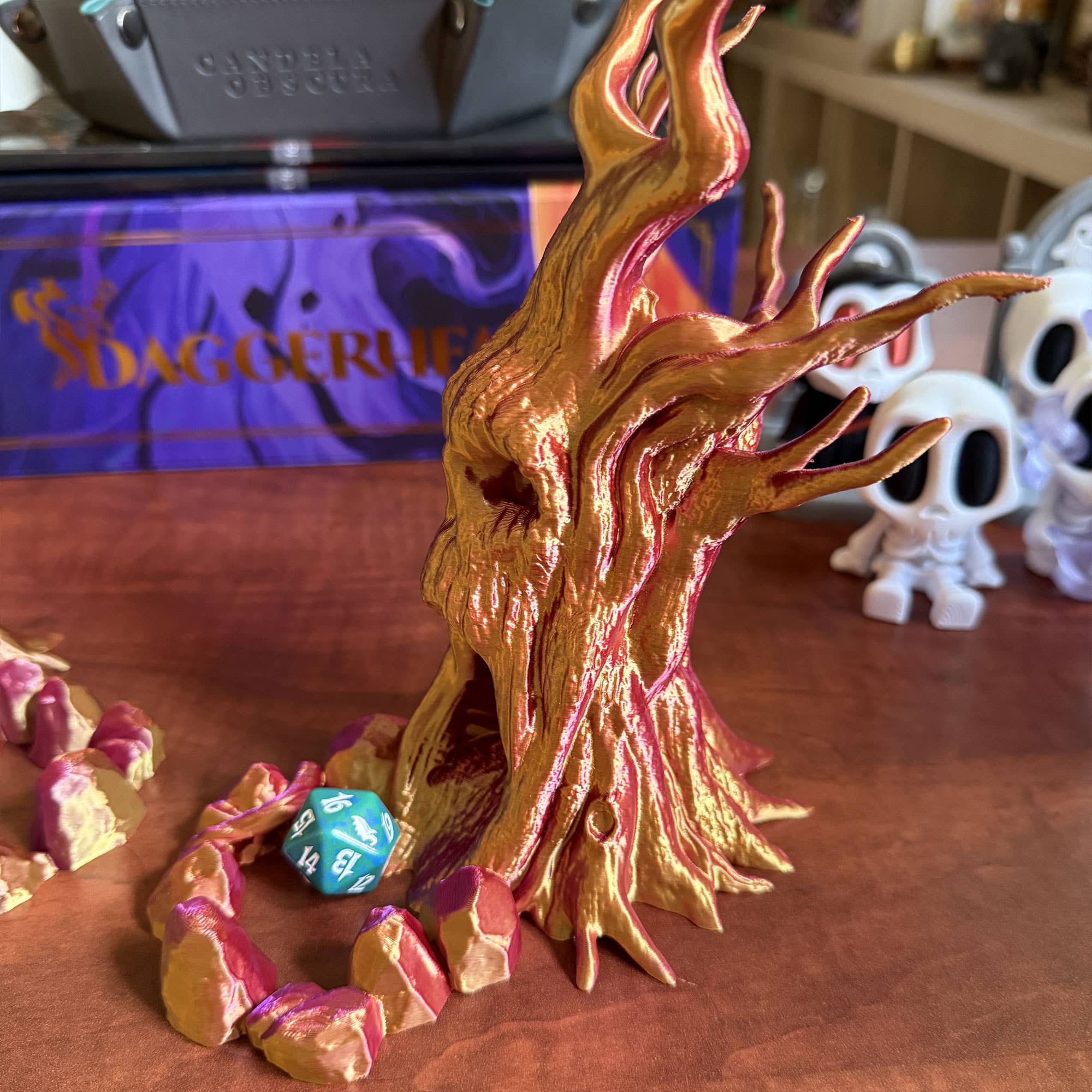 American Carver LLC - Wholesale Dice - Haunted Hallow Tree Dice Tower | TTRPG, D&D, Pathfinder, CoC2