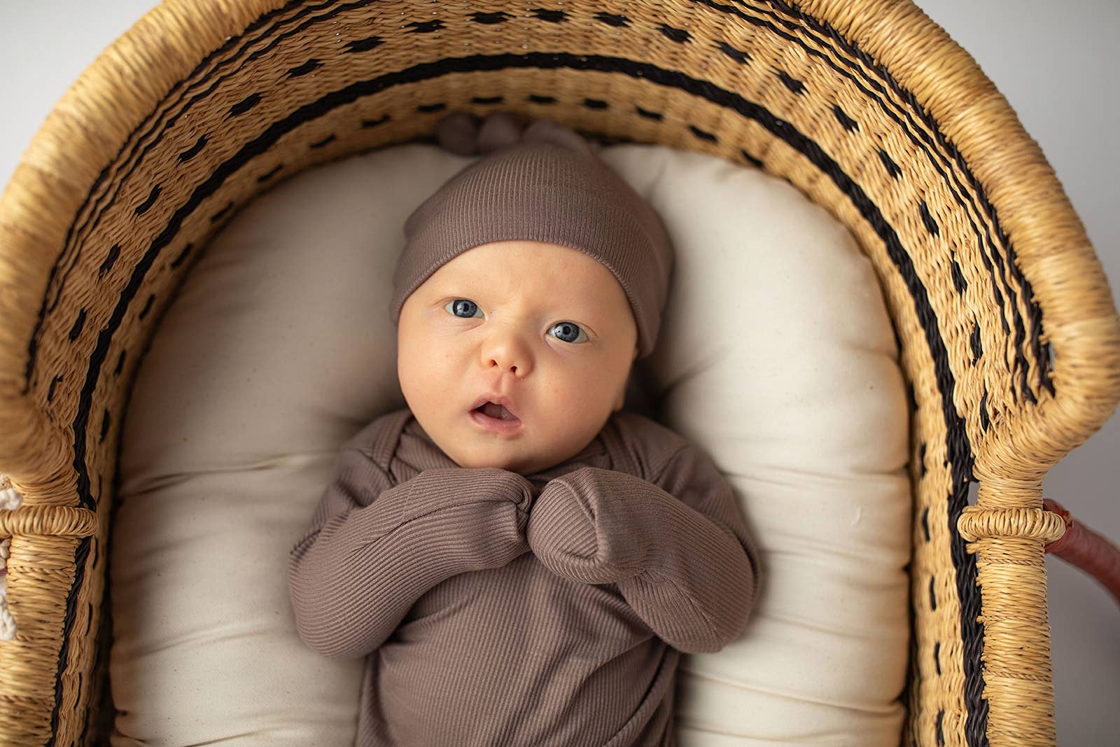 Three Little Tots - Wholesale Babygown - Baby - Cocoa Brown Ribbed Knotted Newborn Baby Gown sleepwear25