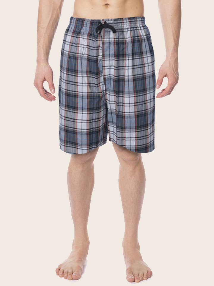 Men's James Fiallo Cotton Plaid Patterns Pajama Short for wholesale by Isadora, Tipi toe, & James Fiallo
