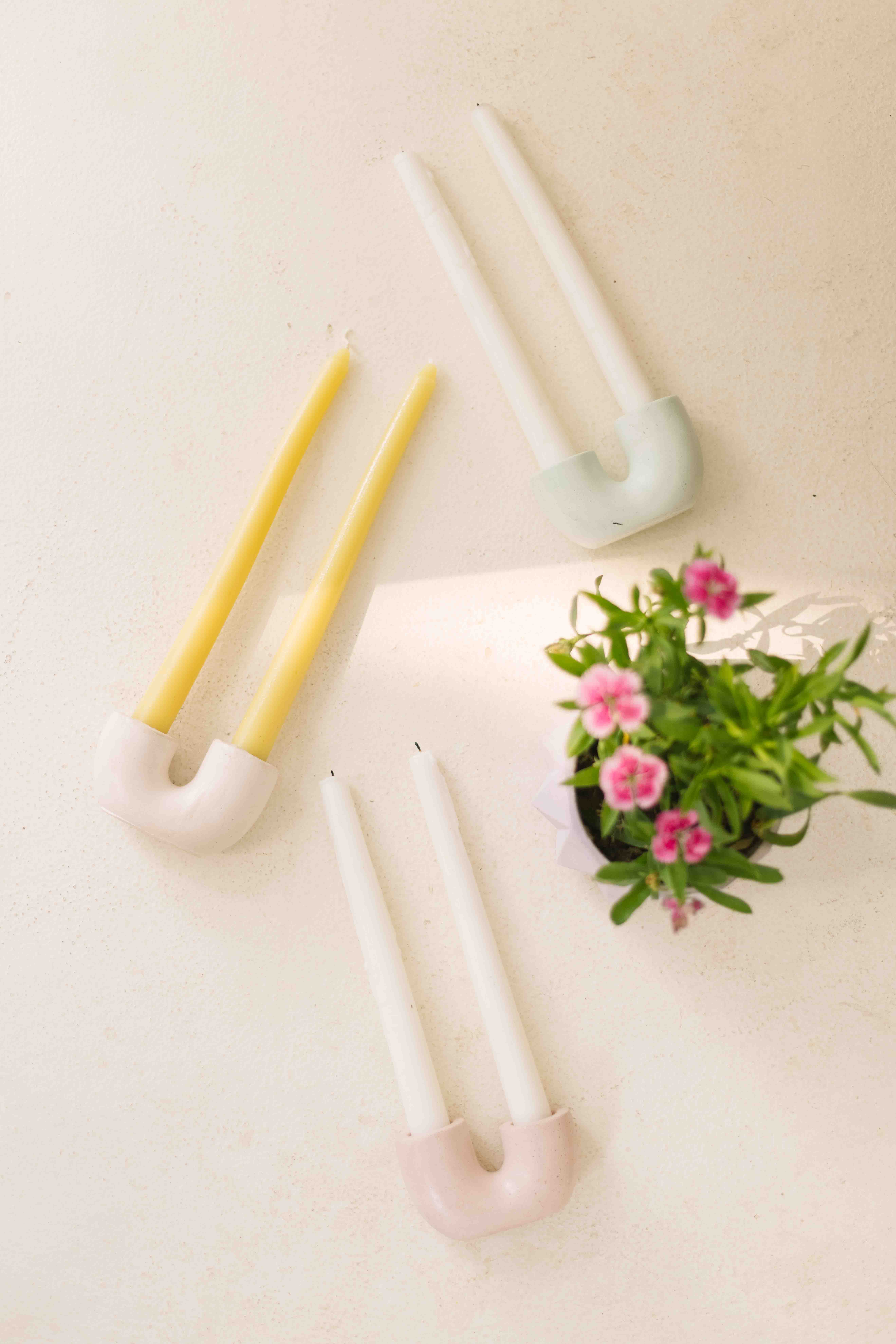 Casa Amarosa - Wholesale Candle Holder - Nordic Style U Shaped Concrete Candle holder-  Light Green6