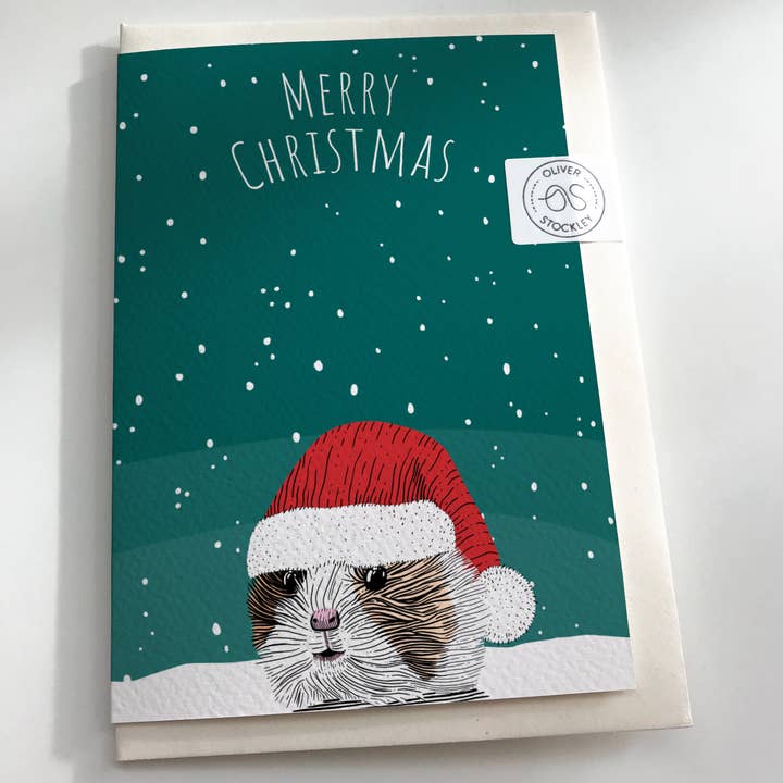 Oliver Stockley – wholesale Christmas card – Guinea Pig Christmas Card