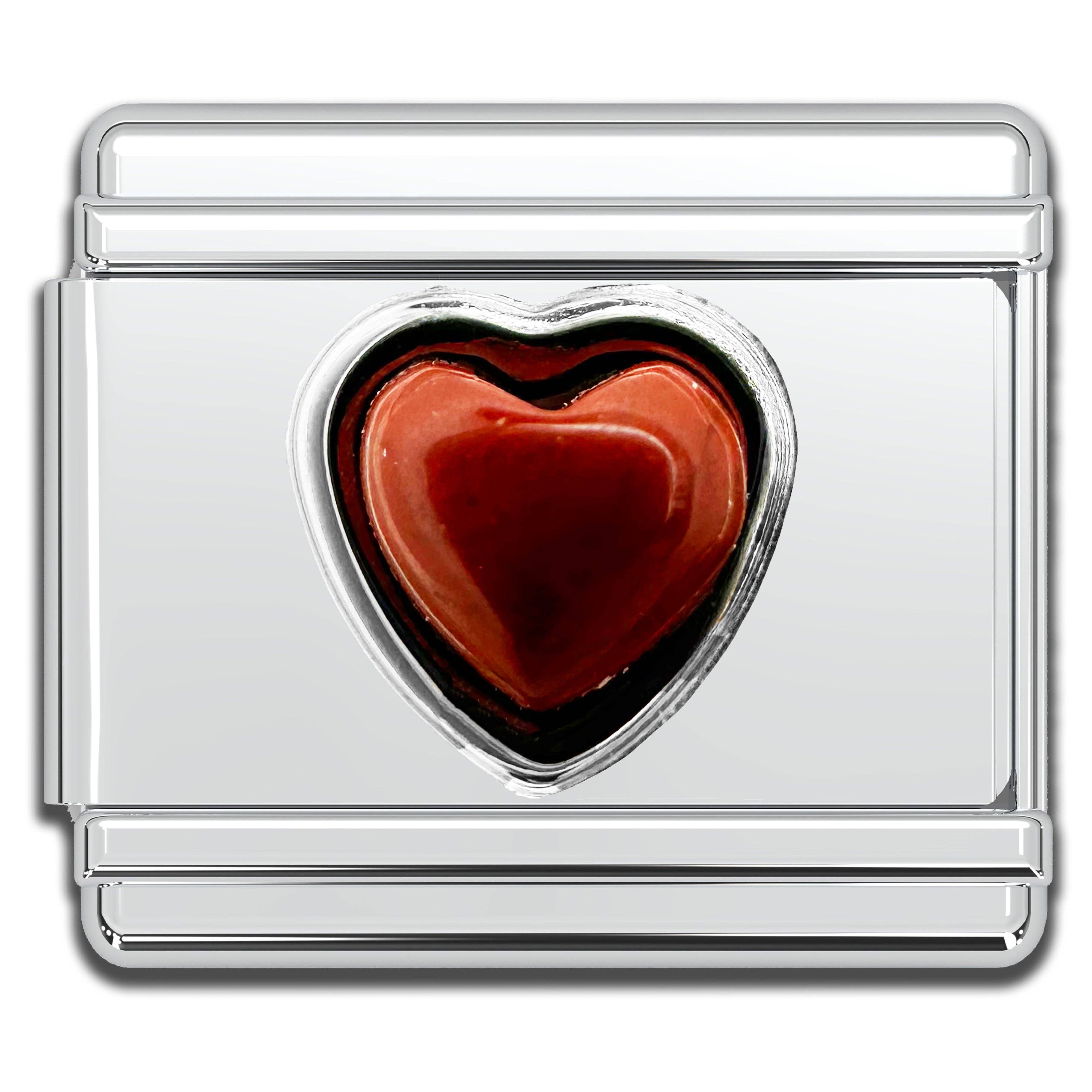 Natalia - Vente Breloques/médailles personnalisées - Breloques de bracelet à breloques italien - Maillons cœur en pierre précieuse13