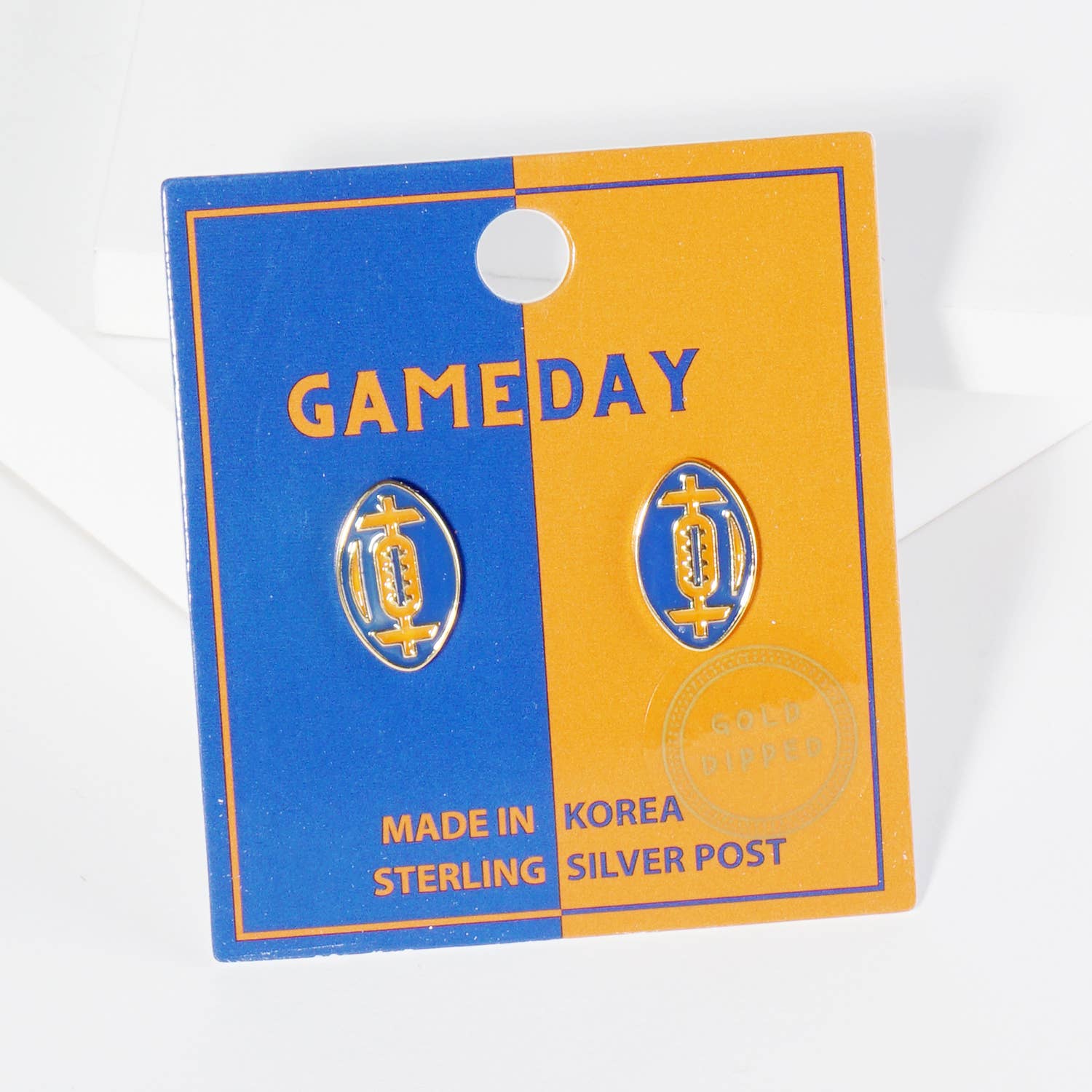 Lou & Co - Wholesale Stud/Post Earrings - Enamel Football Stud Earrings5