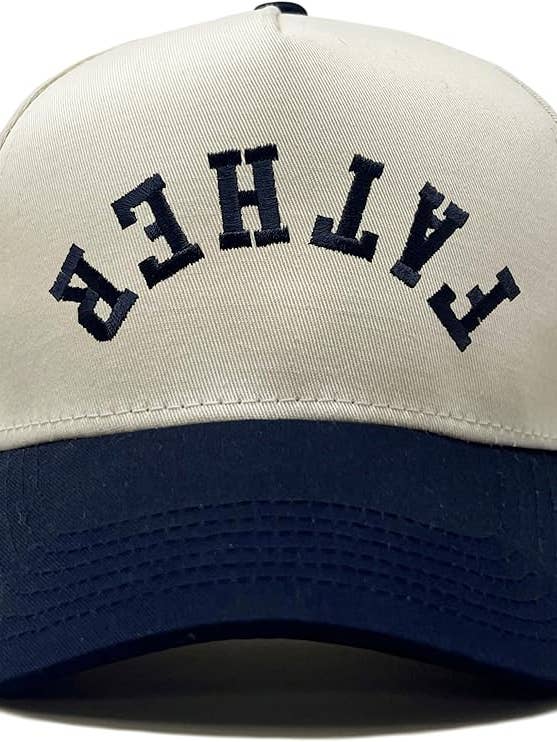 Two Tone Cap - Father (Upside Down) - Navy/Beige for wholesale by Funky Junque