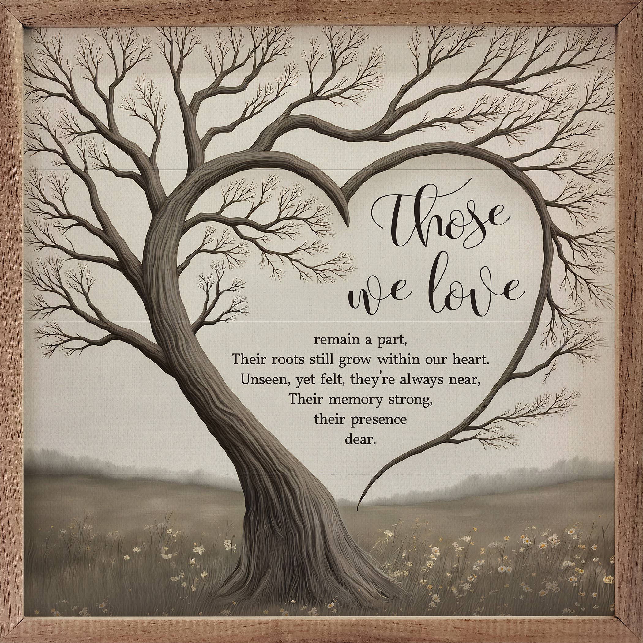 Kendrick Home - Wholesale Wood Wall Art - Those We Love Heart Tree0