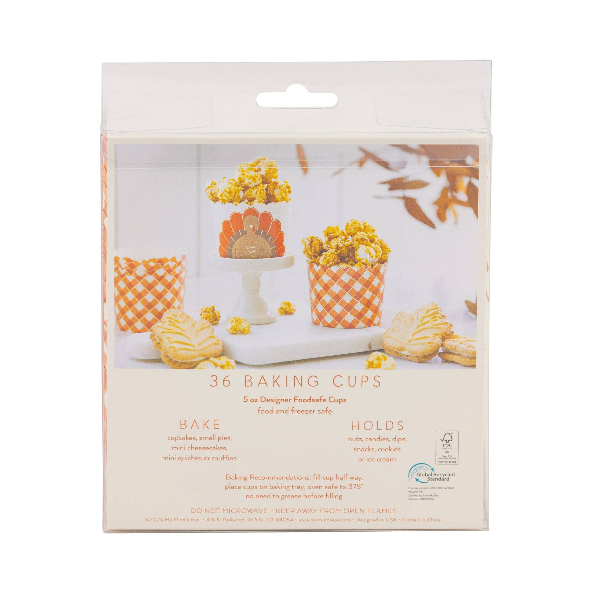 My Mind’s Eye - Wholesale Cupcake/Muffin Liner - PLCC2205x - Foiled Orange Turkey 5 oz Baking Cups3