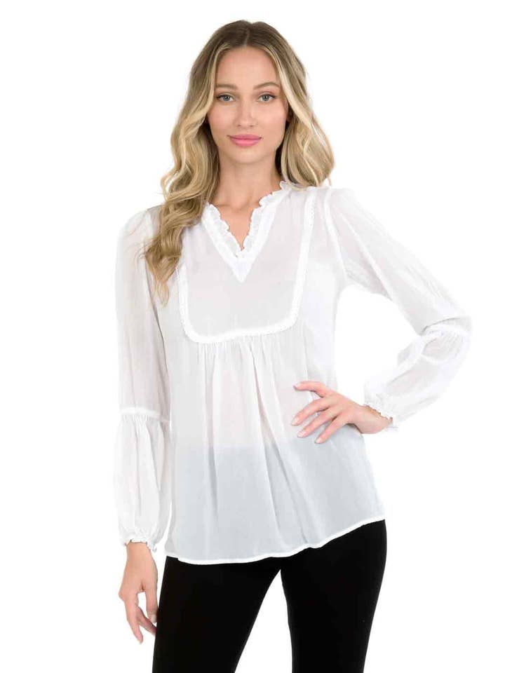 Tianello "Antionette" Blouse - Sueded CUPRO Rayon Georgette (Copy) for wholesale by Tianello