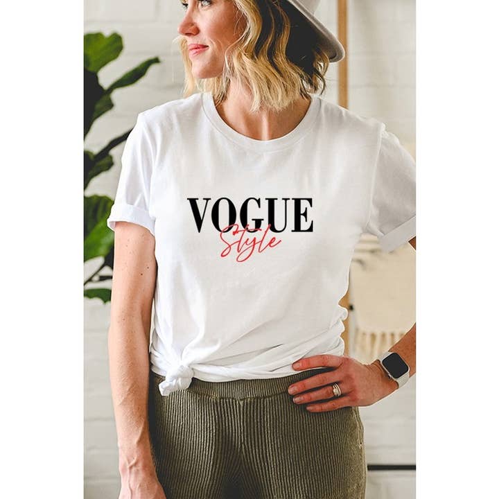 Clothing of America - Wholesale Screen Printed T-Shirt - Women's - VOGUE STYLE graphic tee3