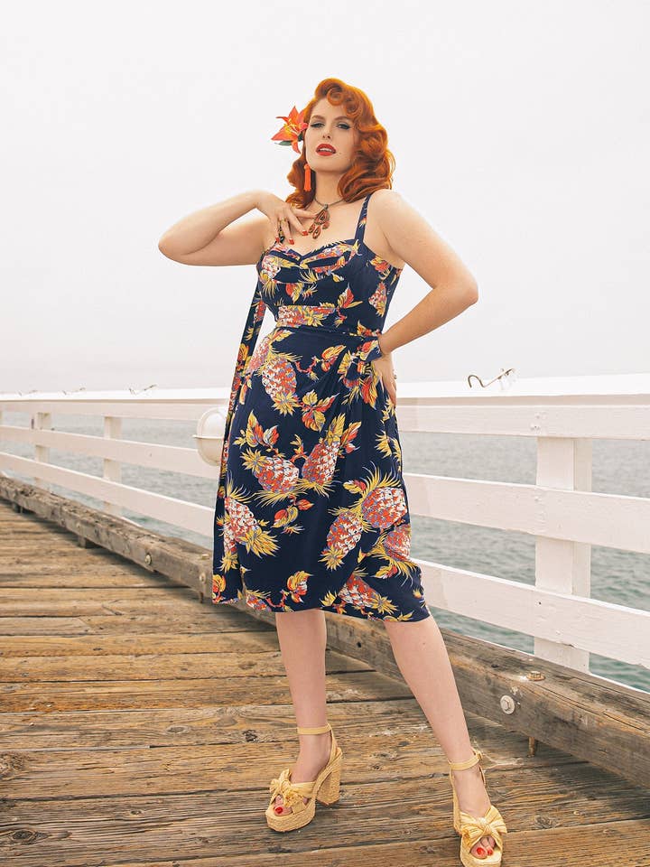 Lena Sarong Dress - Pineapple for wholesale by TRASHY DIVA