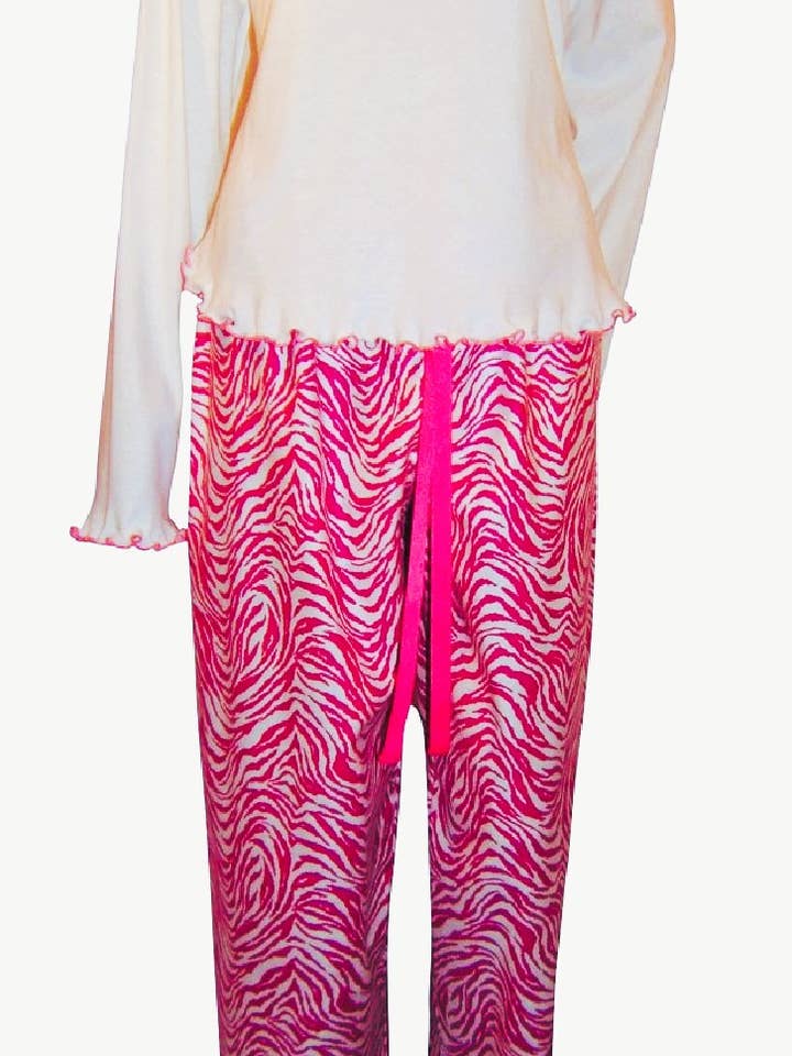 Wild Thing Zebra Pajama Set - Red for wholesale by Unusual Babe Undercover