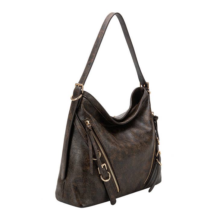 Melie Bianco - Wholesale Shoulder Bag - Women's - Sloane Espresso Recycled Vegan Shoulder Bag1