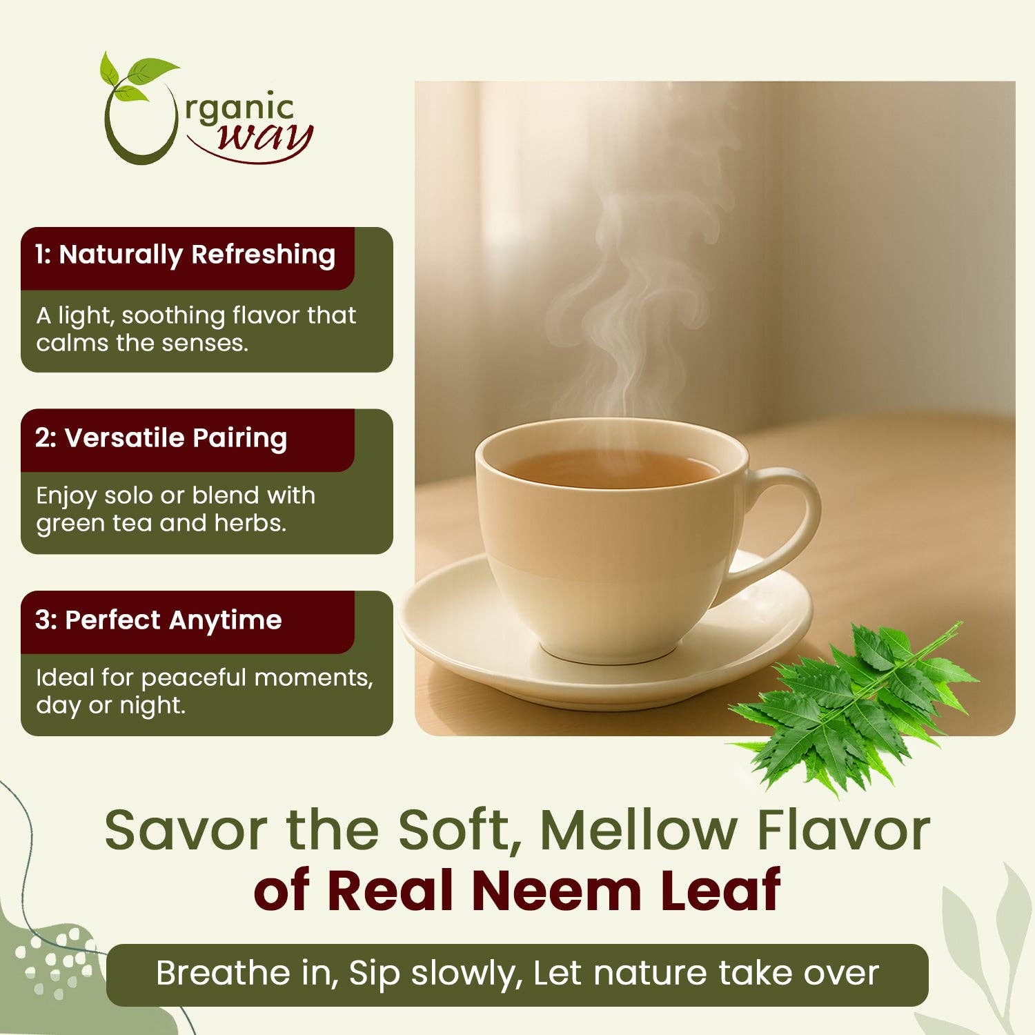 Organic Way LLC - Wholesale Herbs - Neem Leaf Cut and sifted | Herbal Tea | Premium Neem Leaf | USDA Certified | Non GMO & Gluten Free | Origin - India3