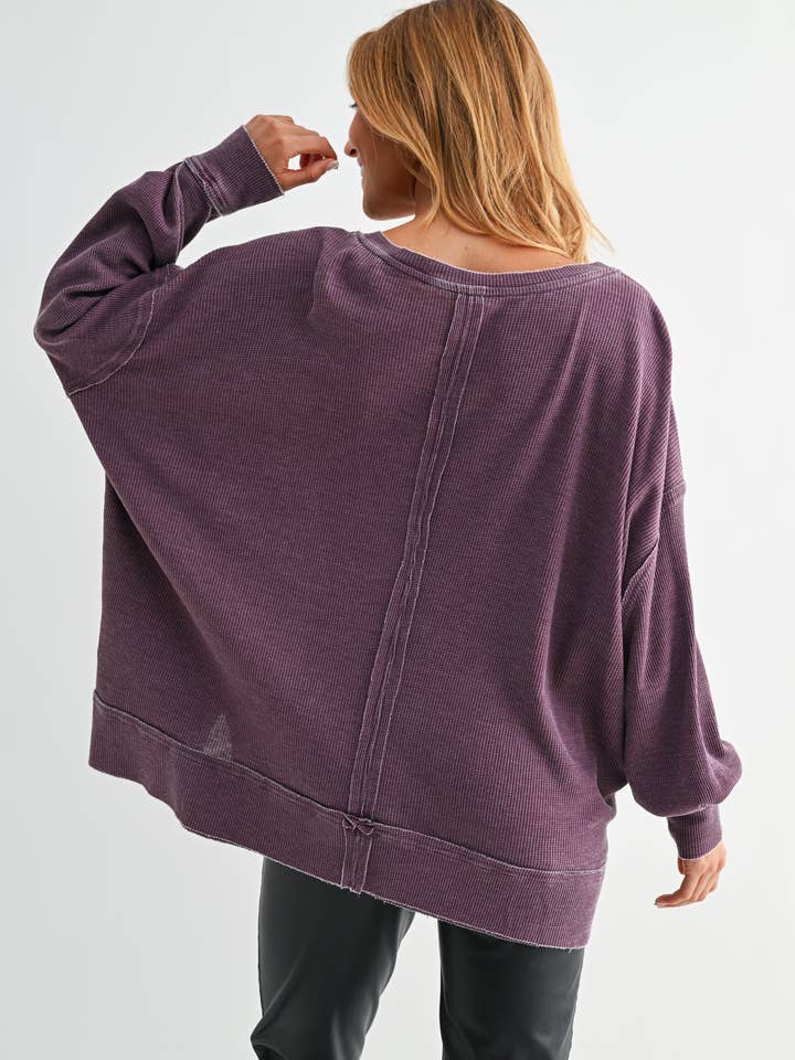 Mono B - Wholesale Tunic - Women's - Cotton Blend Waffle Knit Oversized Long Sleeve18