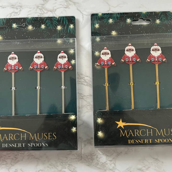 Dessert Spoons with Santa Pendant for wholesale by March Muses