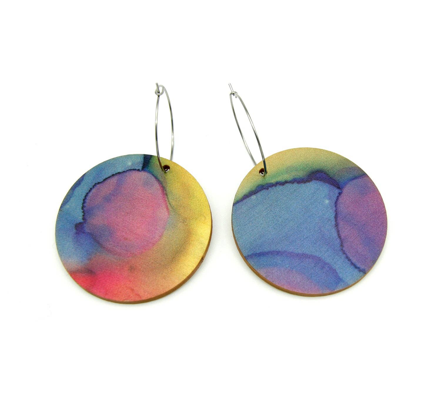 Solart - Wholesale Dangle earrings - Round 45 Sky Wooden Earrings