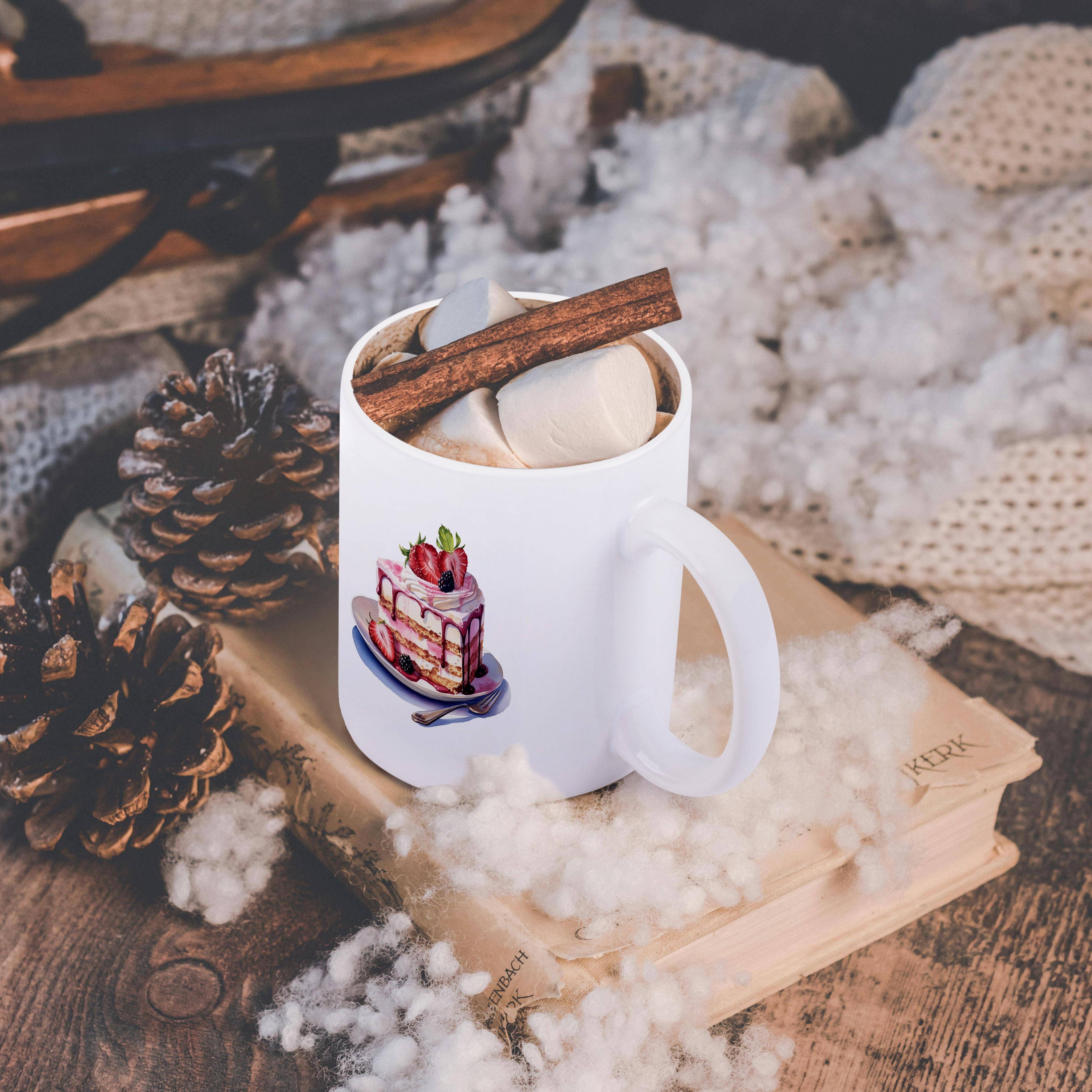 3dRose - Wholesale Coffee Mug - 3dRose, Strawberry Ice Cream Cake Illustration, Mug11