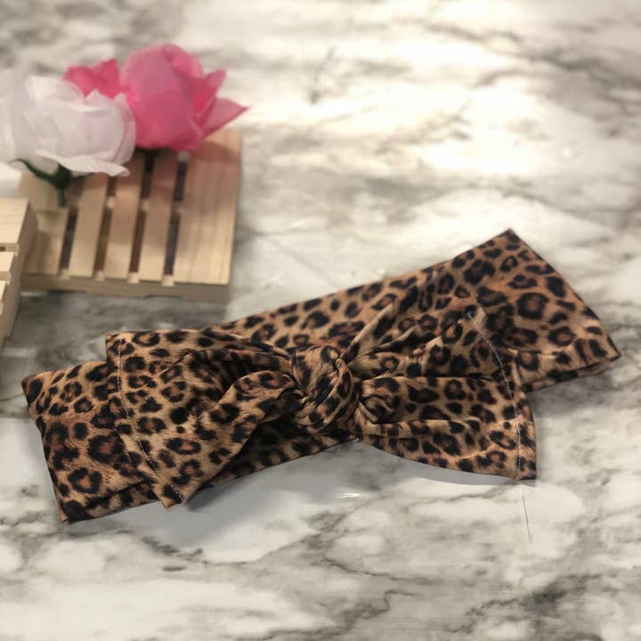 Gepard Print Knyttet Pandebånd for engroshandel hos MadeBySusannah