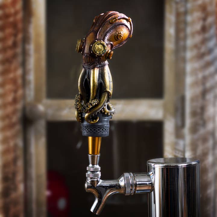 Pacific Trading - Wholesale Beer/Wine Caddy - 13909 Steampunk Kraken Beer Tap Pull Handle C/18