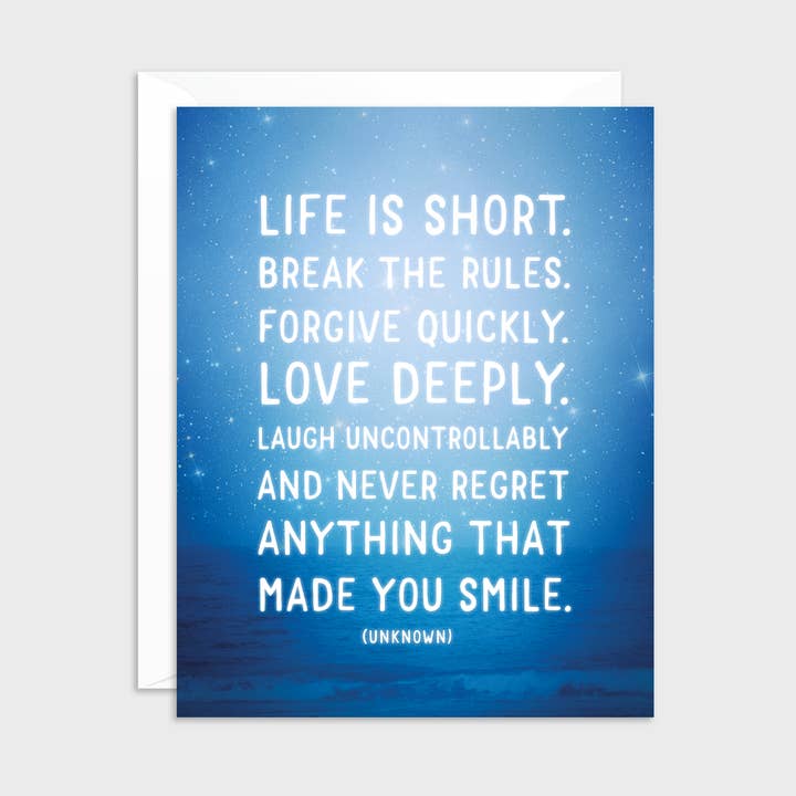 La vie est courte - Carte d'amitié - 6 unités. pour la vente par Blu Ink Press, Inc.