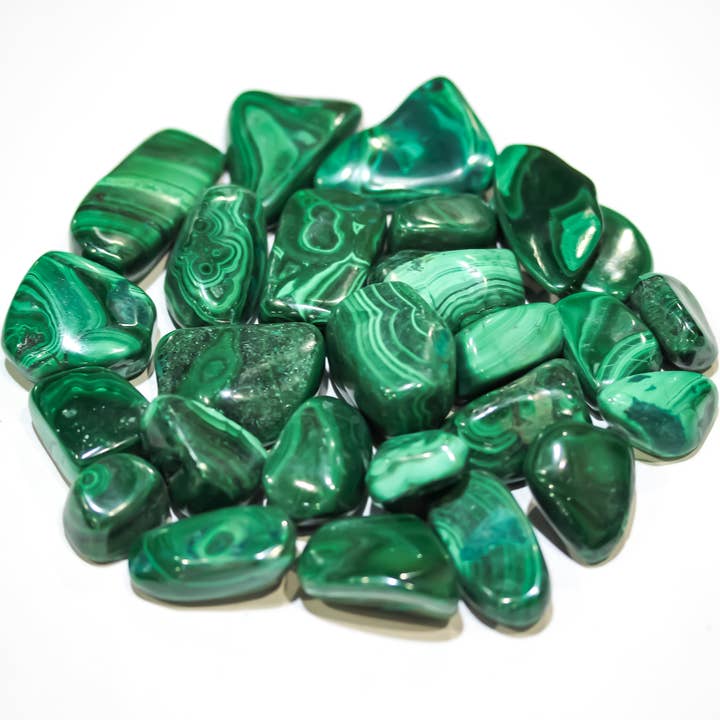 Quasar Gems USA - Wholesale Spiritual Stone/Crystal - Malachite Tumbled 1KG/2.2Lbs