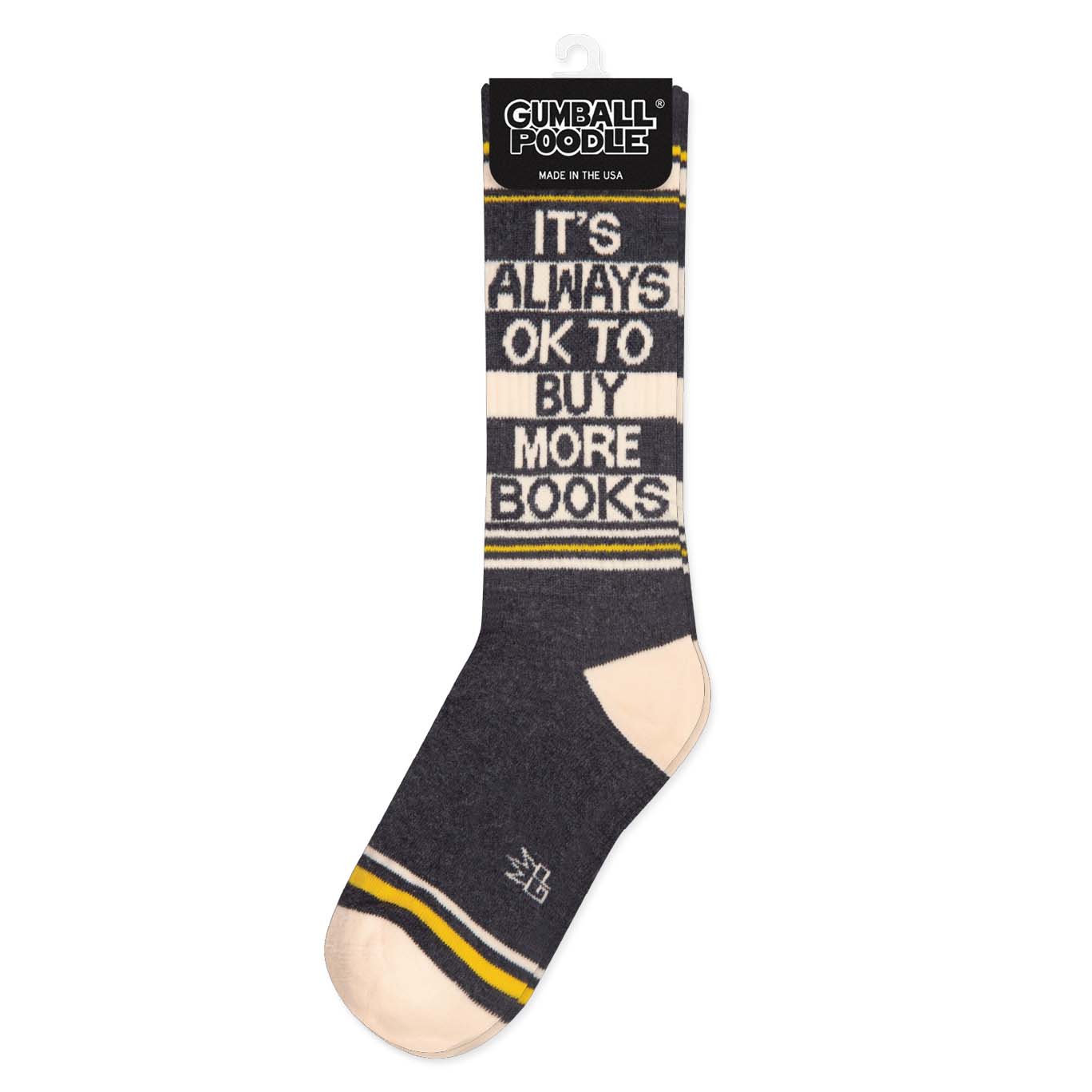 Gumball Poodle - Wholesale Socks - Unisex - It's Always OK To Buy More Books Gym Crew Socks2