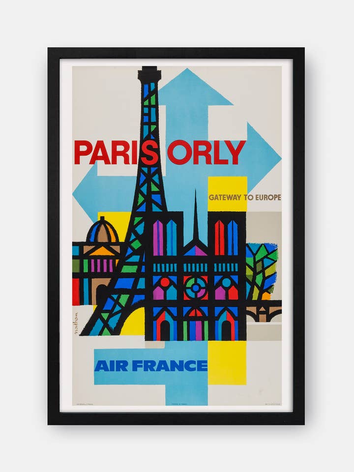 Air France (Paris Orly Gateway to Europe) 1960s Poster for wholesale by The Curious Desk