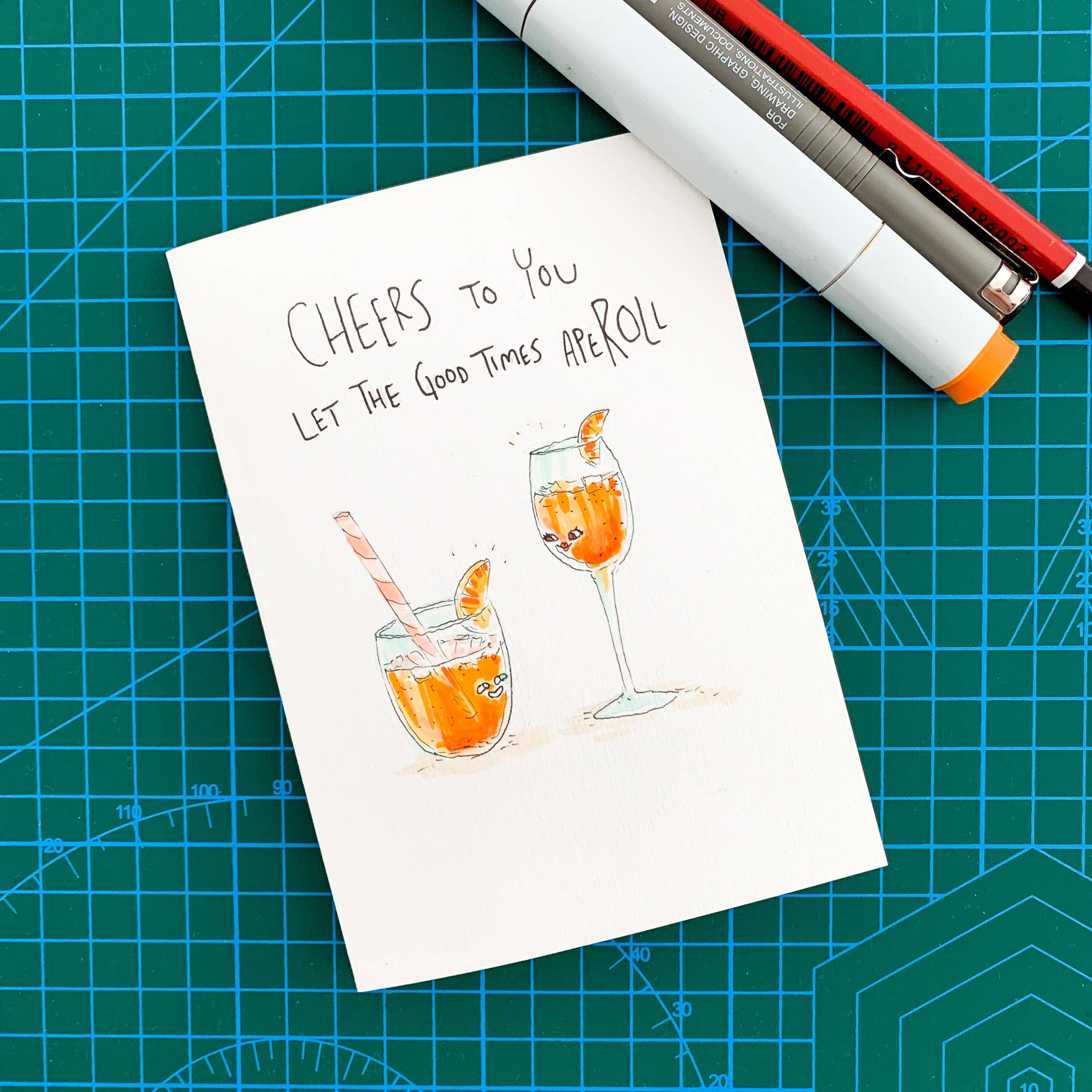 Well Drawn - Wholesale Everyday Greeting Card - Cheers To You, Let The Good Times Aperoll6