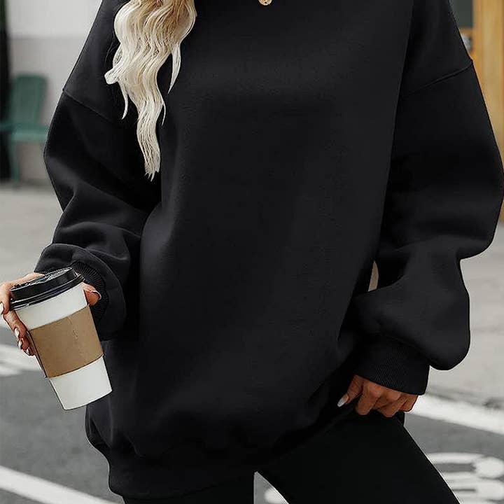 Lily Clothing - Wholesale Sweatshirt - Women's - Basic solid-color long-sleeved pullover hoodie1