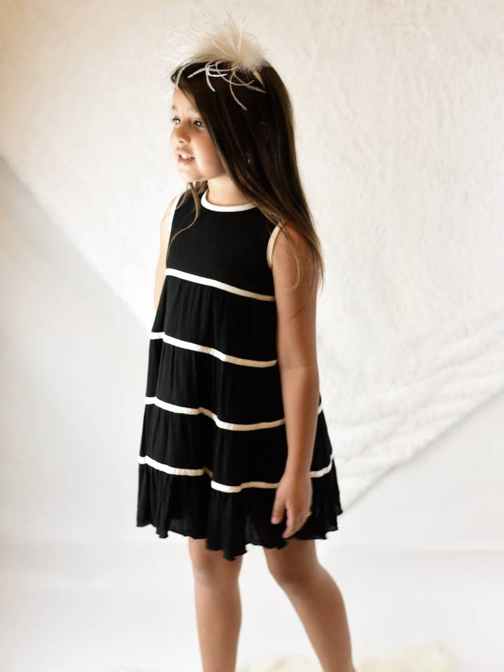 Black & White Tier Dress for wholesale by Yo Baby