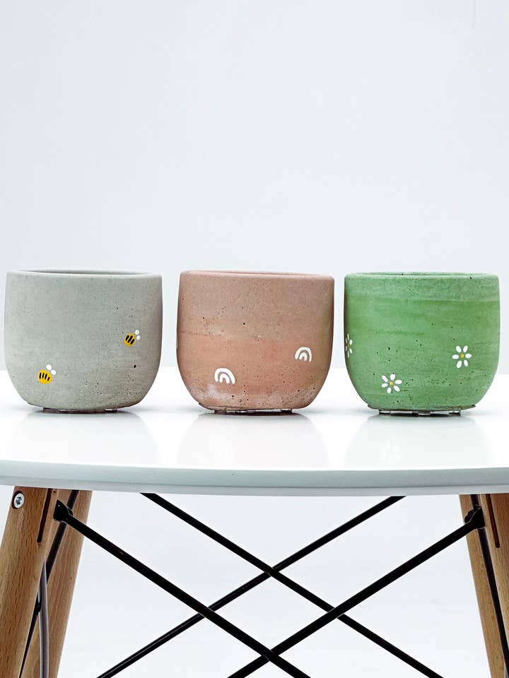 Bell Planter Painted - 4" | Plant Pot With Drainage Hole for wholesale by The Plant Supply