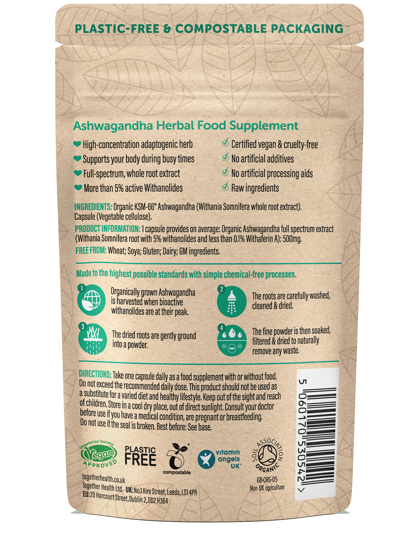 Together Health – Engroshandel Kosttilskud og vitaminer – Ashwagandha kosttilskud – Økologisk – 30 kapsler1