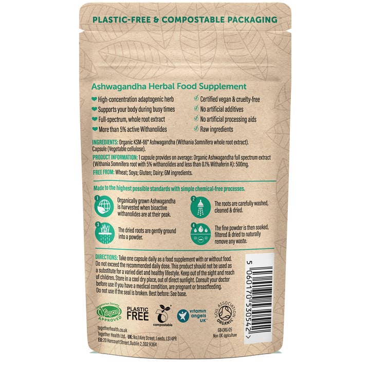 Together Health - Wholesale Oral Supplement/Vitamin - Ashwagandha Supplement – Organic – 30 Capsules1