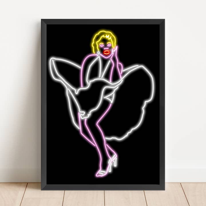 Marilyn Monroe Neon Print for wholesale by EK Print and Design