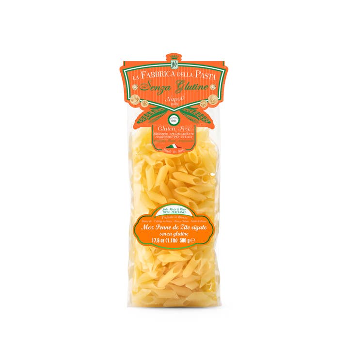 Gluten Free Mez Penne de zite Rigate for wholesale by Zia Pia