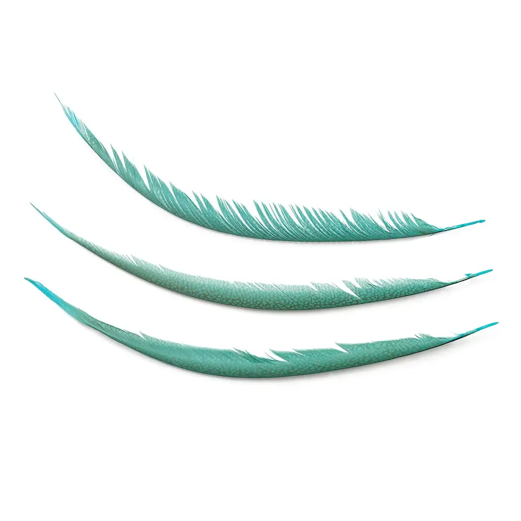 Zucker Feather Products - Vente Plume - Queues centrales de faisan doré teintées en argent Dunn Blue6