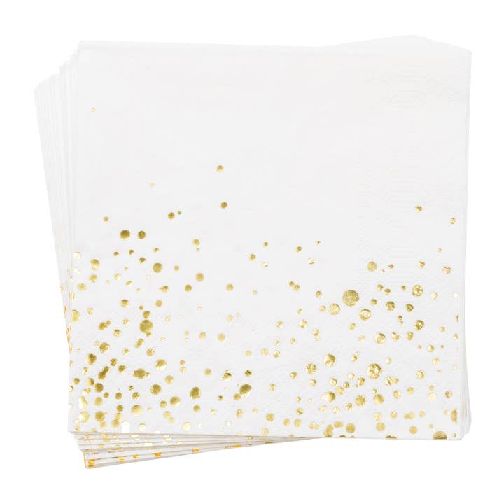 Napkin, 16pcs, 3-layer, White/Gold for wholesale by Designhouse95