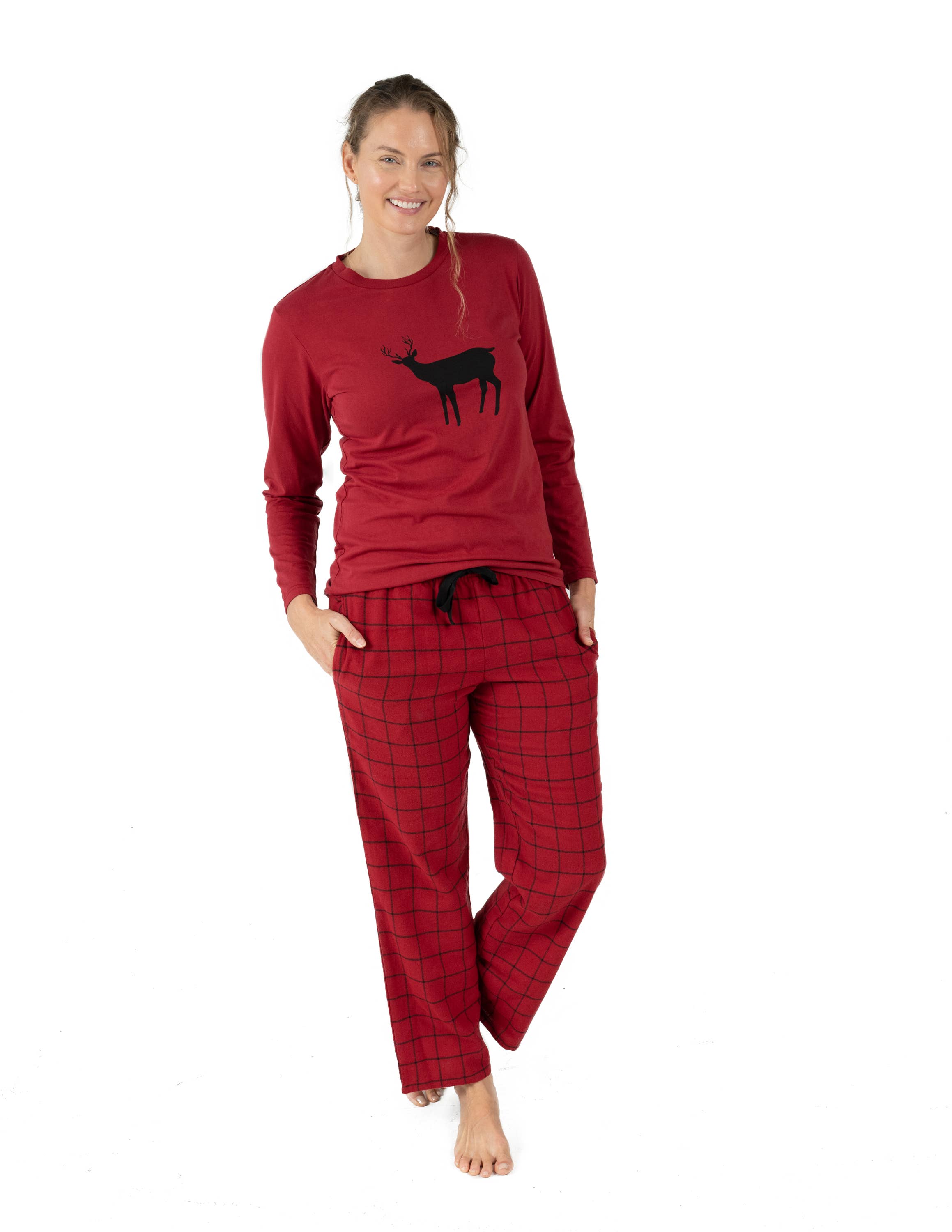Leveret Pajamas - Vente Haut et bas de pyjama – femme - Pantalon deux pièces en flanelle en coton pour femmes8