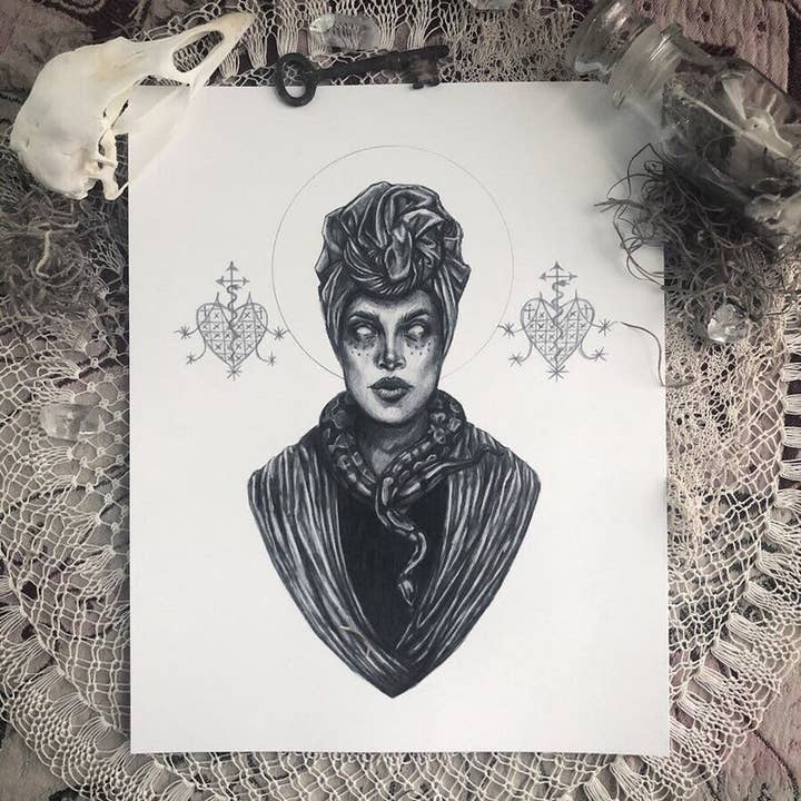 Caitlin McCarthy Art - Vendita all'ingrosso Stampa artistica - Marie Laveau La Regina del Voodoo - Stampa d'Arte