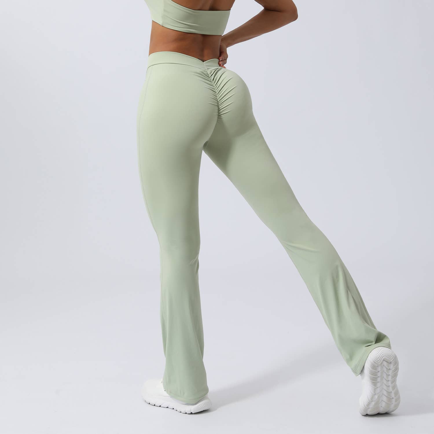 Sodalemon - Vente Pantalon de sport – femme - Legging de yoga pour femme à taille croisée et jambes évasées0