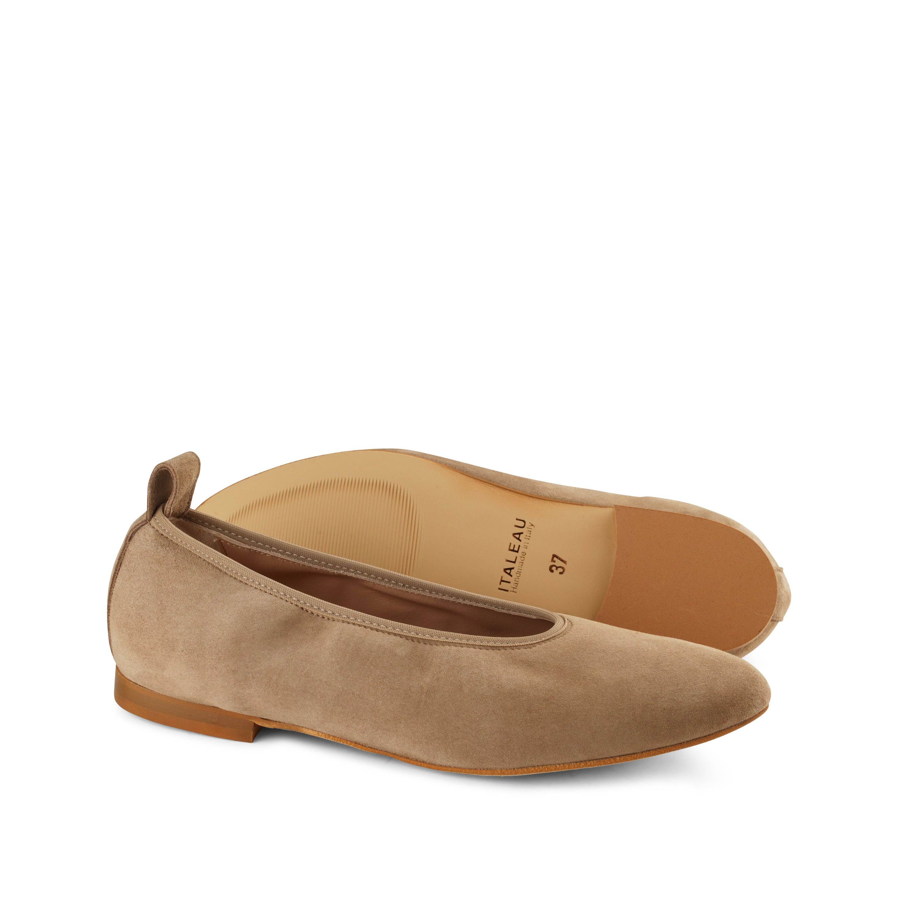 Valleria Suede Flexlite Flats Taupe for wholesale on Faire5