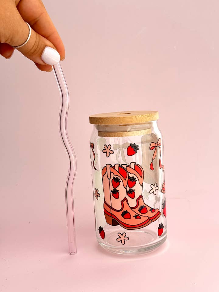 Copo de Vidro Cowgirly - Cowgirl, Bonito, Rosa, Feminina, Botas por atacado de Golden Hour Designs