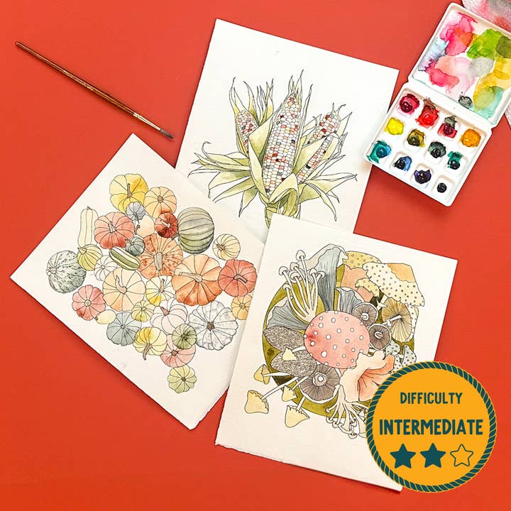 Splatter & Bloom - Wholesale Watercolor Paint - Fall Harvest Watercolor Painting Kit - (Large)