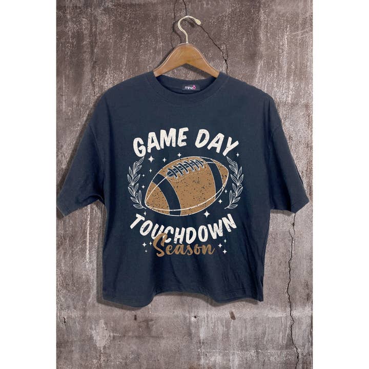 GAME DAY TOUCHDOWN CROP TEE for wholesale by MINEB