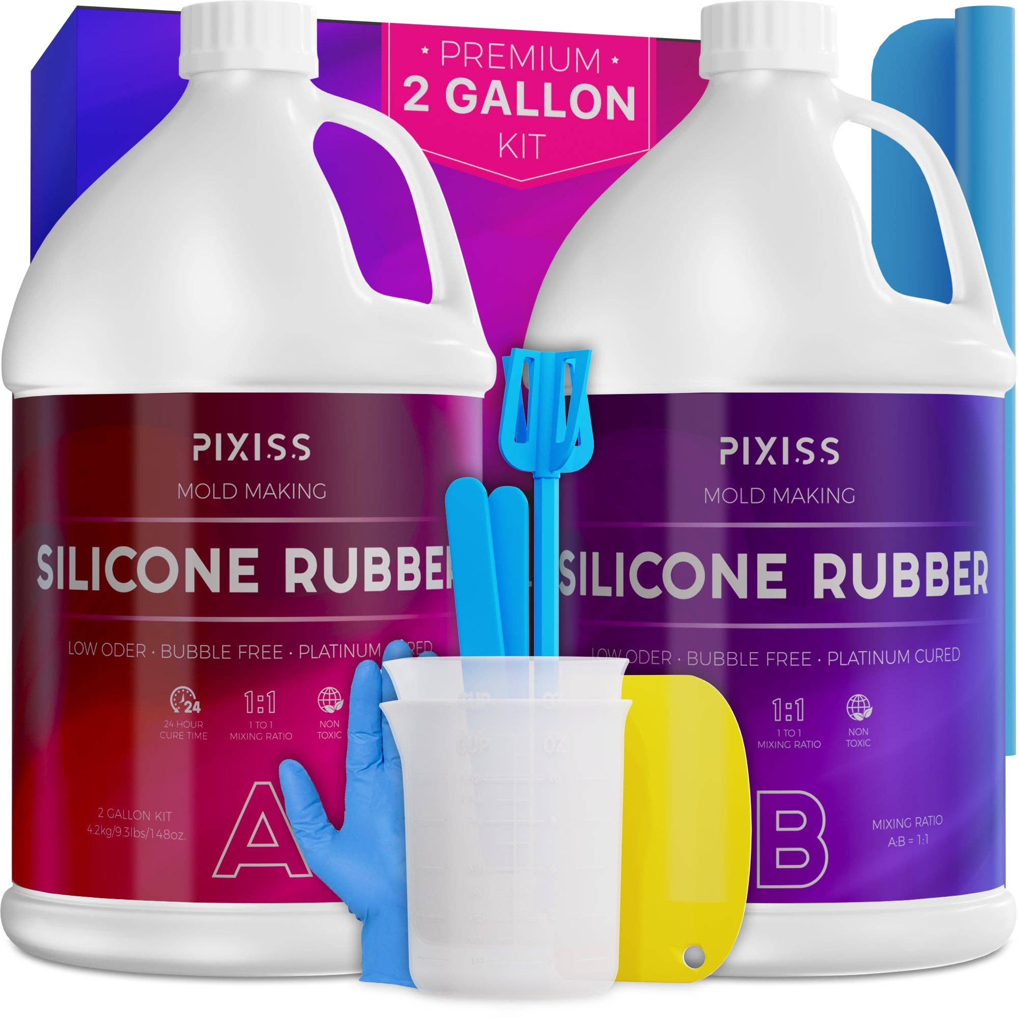 Pixiss - Wholesale DIY Craft Kit - Silicone Mold Making Kit (2 Gallon) Liquid Silicone Rubber0