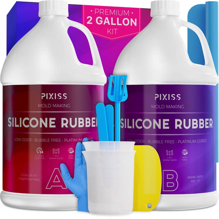 Pixiss - Wholesale DIY Craft Kit - Silicone Mold Making Kit (2 Gallon) Liquid Silicone Rubber