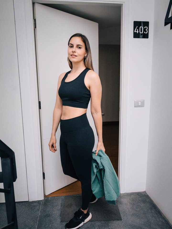 Organic Cotton Leggings 25" Black with Band for wholesale by Jacarandá