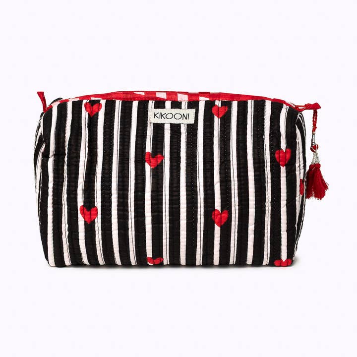 Trousse de maquillage "LOVE Edition" noire pour la vente par kikooni