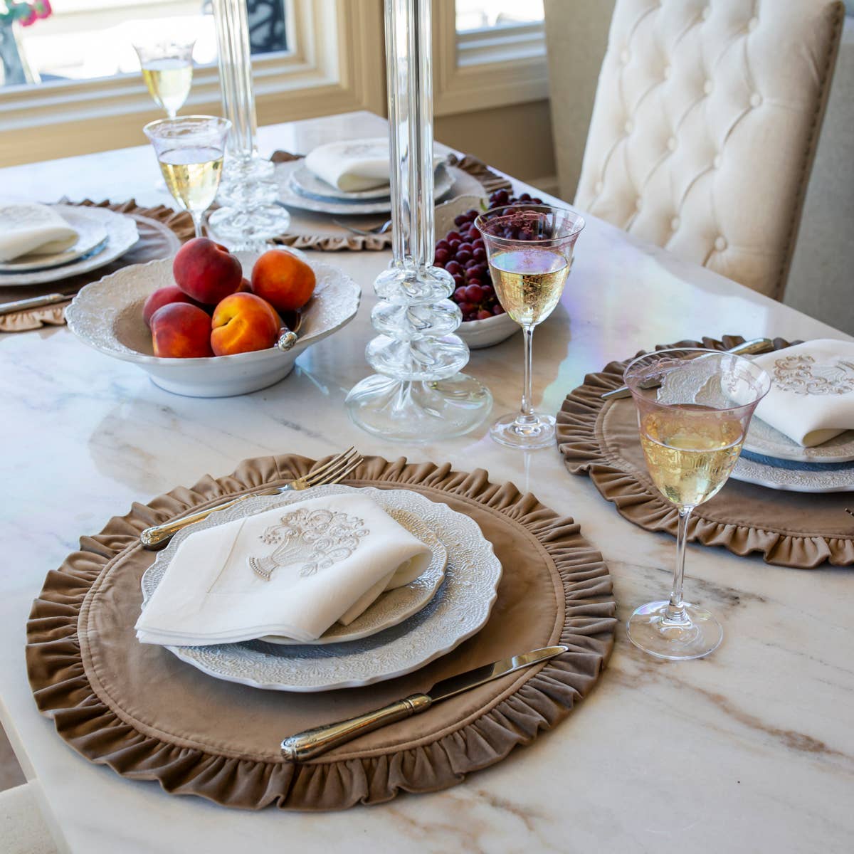 Arte Italica & Crown Linen Designs - Wholesale Dinner Plate - Merletto Antique Dinner Plate4