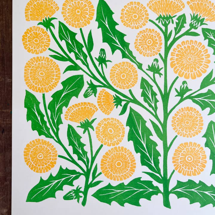 Katharine Watson - Wholesale Art Print - Garden Series: Dandelion Risograph Print1