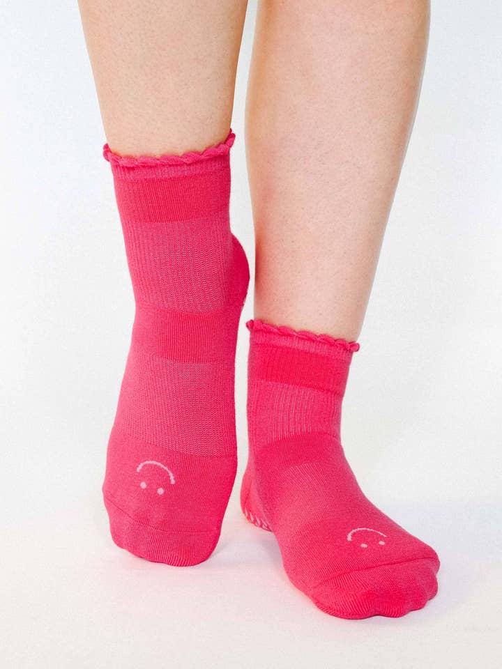 Meias Felizes de Tornozelo para Mulheres – Mistura de Algodão Antiderrapante para Pilates & Barre por atacado de Pointe Studio